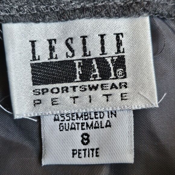 Leslie Fay Women’s Petite Gray Wool Skirt Size 8P Knee Length Elastic Waist - Picture 4 of 10